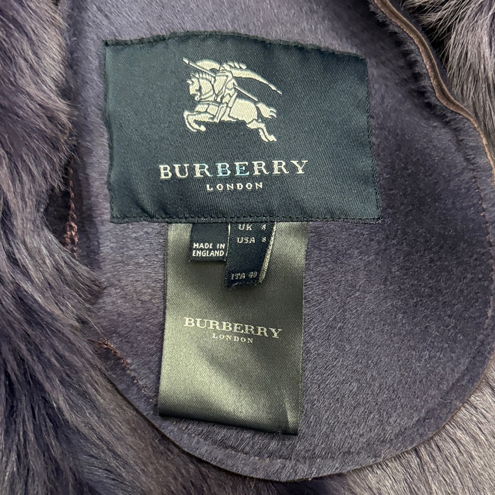Burberry Plum and Purple Shearling Sheepskin Coat - Picture 2 of 15
